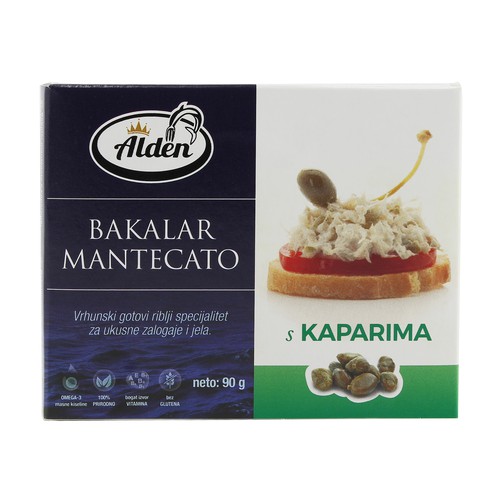 White whisked mantecato cod spread with capers 90 g
