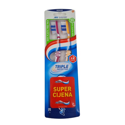 Toothbrush Aquafresh Triple protection Medium (2 pcs)