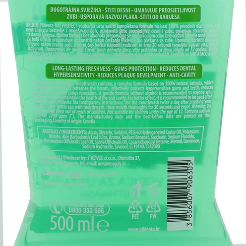 Plidenta Bio mouthwash 500 ml