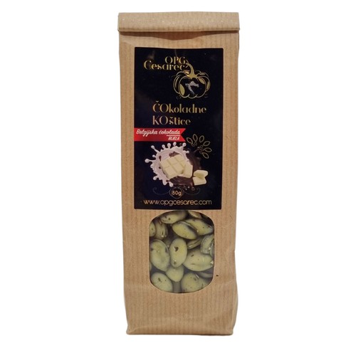 Bučine koštice - bijela belgijska čokolada 80 g