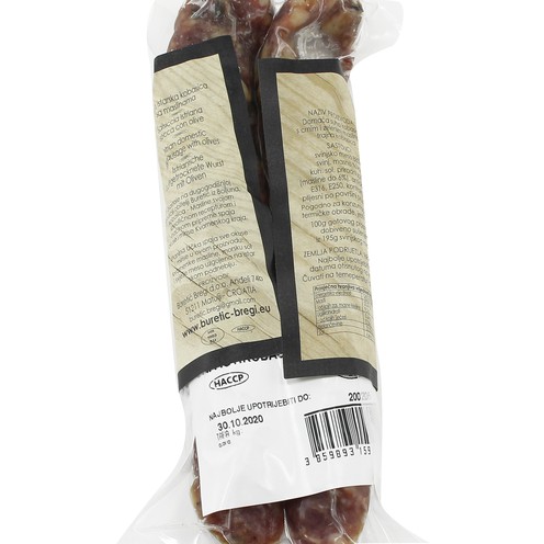 Trockene istrische Wurst mit Oliven 167 g