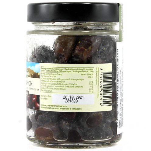 Maslina crna kalamata otkoštena La Bio Idea 180 g