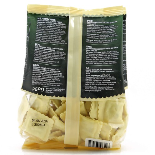 Raviolli mit Ziegenkäse und schwarzen Oliven 250 g