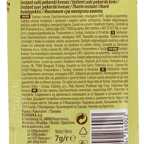 Dolcela dry instant yeast 7 g