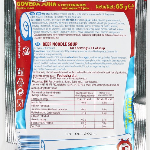 Goveđa juha s tjesteninom 65 g