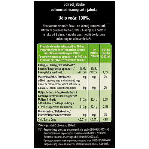 Sok 100% jabuka 1 l