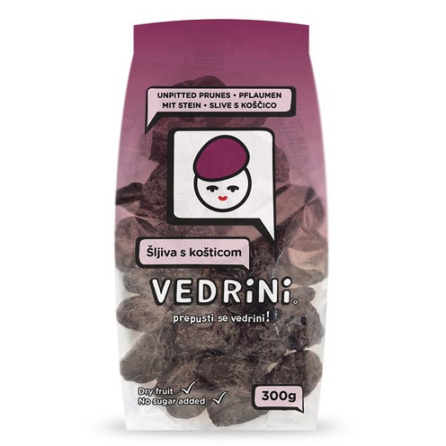 Getrocknete, nicht entkernte Pflaumen 300 g