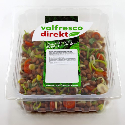 Bohnensalat mit Mini Tomaten und Lauch für 4 Personen (1 kg)