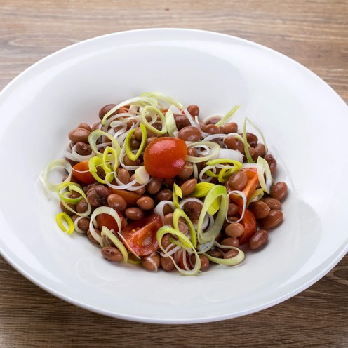Bohnensalat mit Mini Tomaten und Lauch für 2 Personen (500 g)